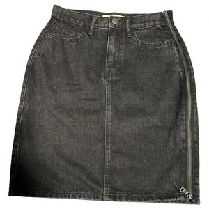 Gap Black Denim‎ Jean Skirt  Womens Sz 25 Zip Detail Y2K Preppy Coastal Cowgirl